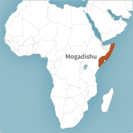 Map of Mogadishu, Somalia